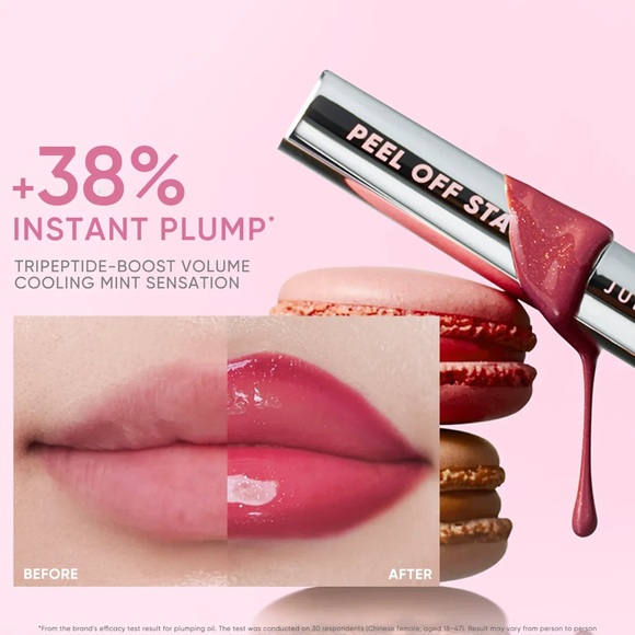 JudyDoll Rosy Pearl Peel Off Stain and Plumping Oil Duo- rose pink, waterproof - Picture 7 of 14